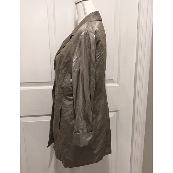 Eileen Fisher Women’s One Button Blazer Gray Metallic Stretch Lined Siz… - Picture 3 of 13